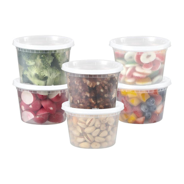 64 Sets 16 oz Plastic Deli Containers With Lids