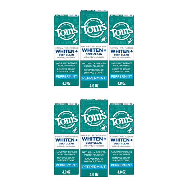 2 Packs of 3 Tom’s of Maine Whiten Plus Deep Clean Whitening Toothpaste