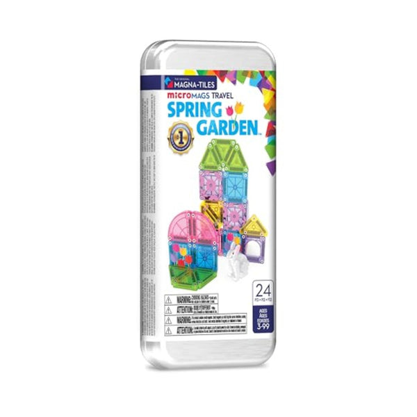 MAGNA-TILES microMAGS 24-Piece Spring Garden Travel Set
