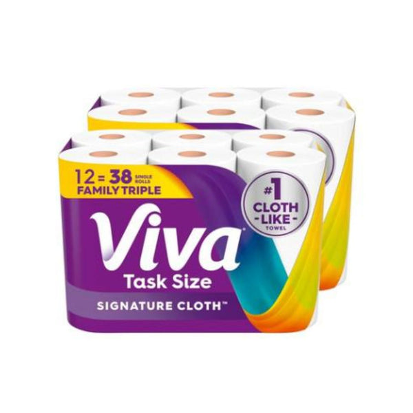 12 Family Triple Rolls Viva Signature Cloth Paper Towels
