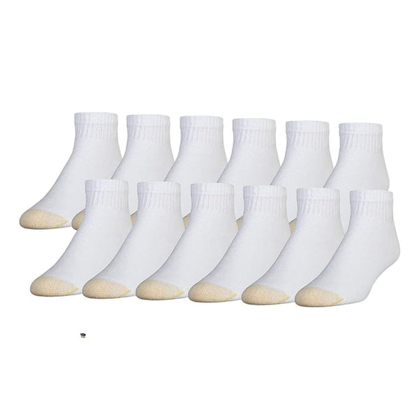12 Pairs of GOLDTOE Men’s Cotton Ankle Athletic Socks