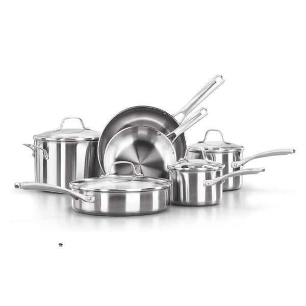 10-Pcs Calphalon Classic 10-Piece Stainless Steel Cookware Set
