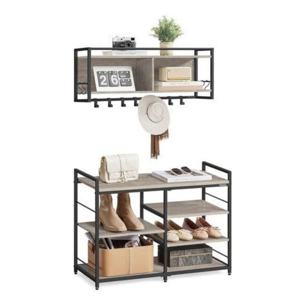 Multifunctional Hall Tree with Shoe Bench