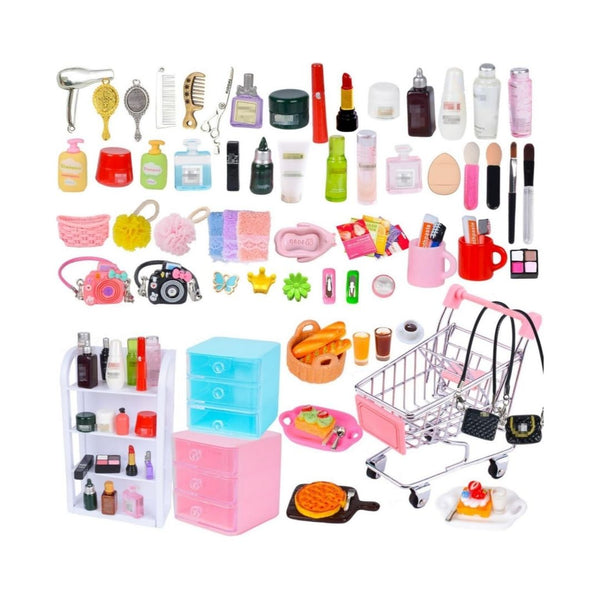 100 Pcs Dollhouse Mini Cosmetic Set