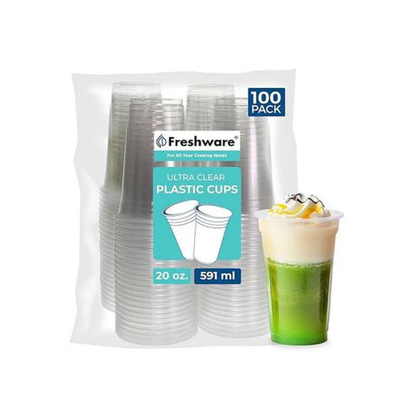 100 Pack Freshware 20 oz Plastic Cups