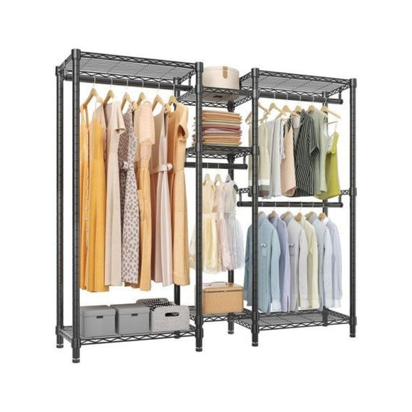 7-Tier Heavy-Duty Clothes Rack with 4 Hanging Rods