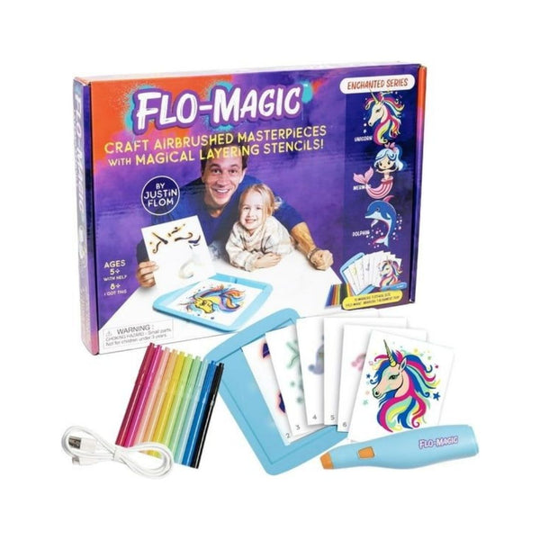 25-Piece Flo-Magic Kids Enchanted Series Airbrush Marker Kit