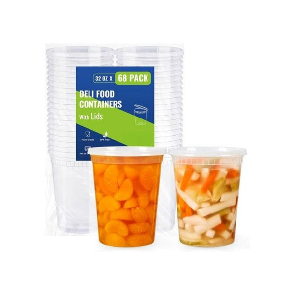 68 Plastic Deli Containers with Lids
