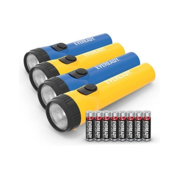 4 Eveready LED Flashlights with AA Batteries