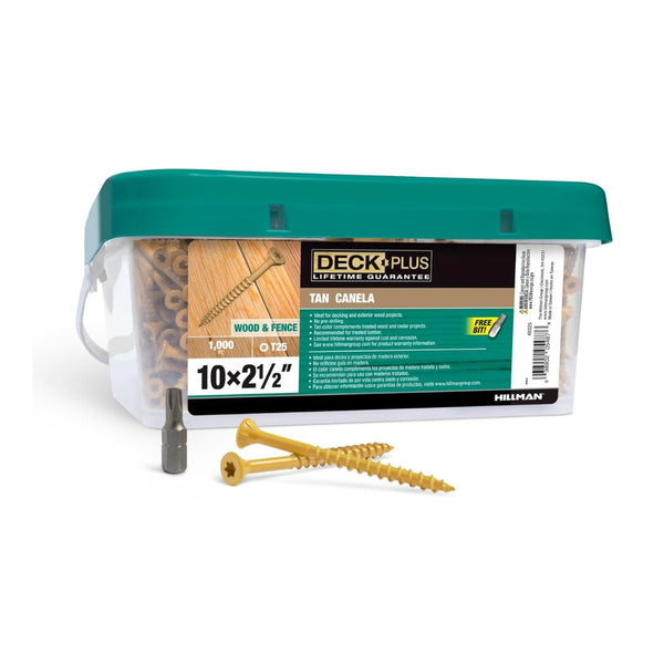 1,000-Pcs Deck Plus 2-1/2 Inch Epoxy Coated Exterior Wood and Fence Screws
