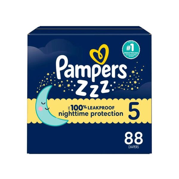 88 Pampers ZZZ Overnight Diapers, Size 5