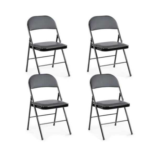 4 Pack Leather Padded Folding Chairs