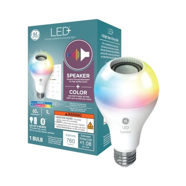 GE Color Changing Speaker Light Bulb with Remote