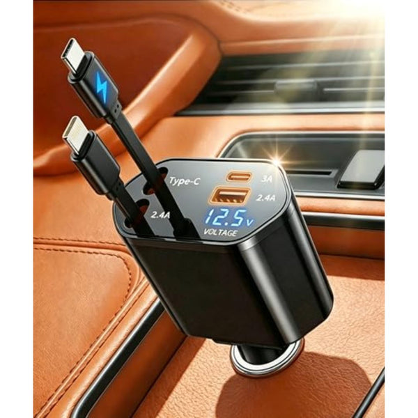 4 in 1 Retractable Car Charger