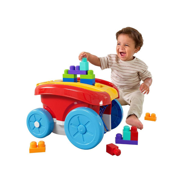MEGA BLOKS Block Scooping Pull Wagon with 20 Pcs