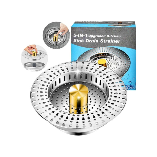 5in1 Upgraded Kitchen Sink Drain Strainer