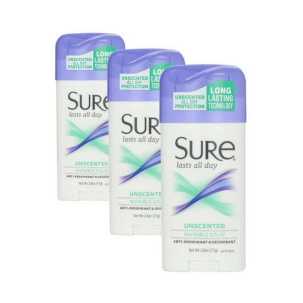 3-Pack Sure Unscented Deodorant