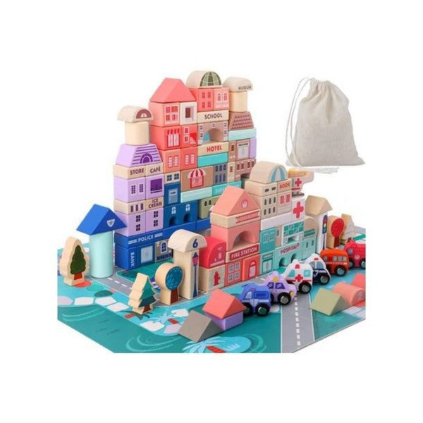 115 Piece Migargle Wooden Building Blocks Set