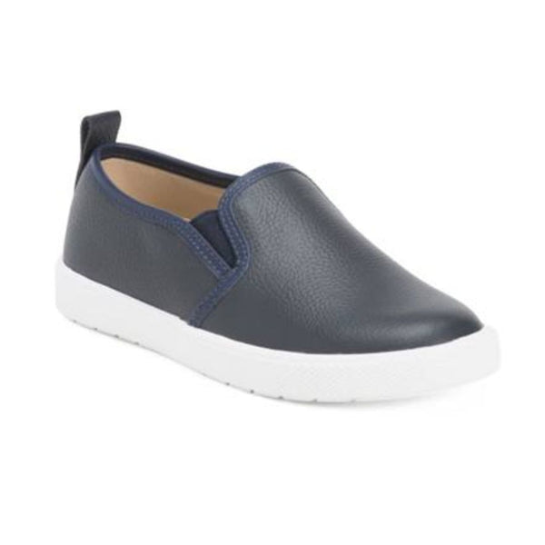 Elephantito Kids Leather Classic Slip On Dress Sneakers