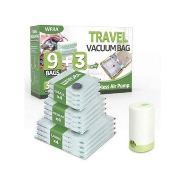 12-Pack Travel Vacuum Storage Bags With Pump