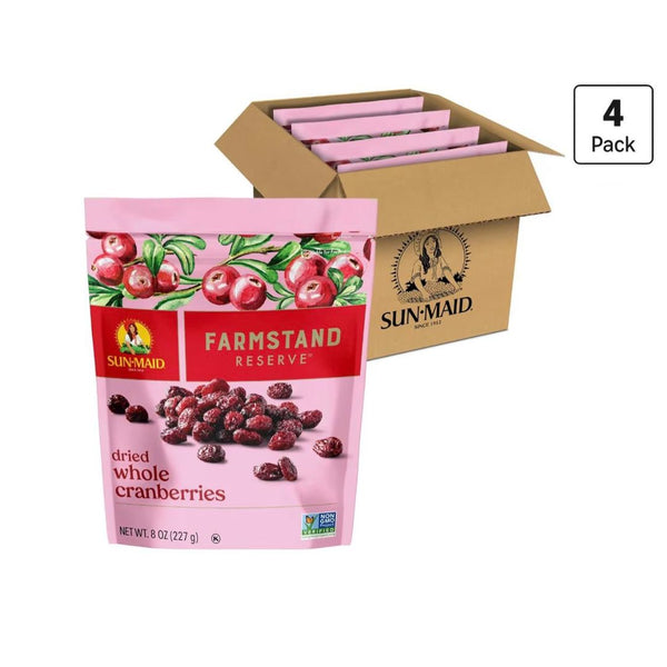 4 Bags of Sun-Maid Farmstand Reserve Whole Dried Cranberries
