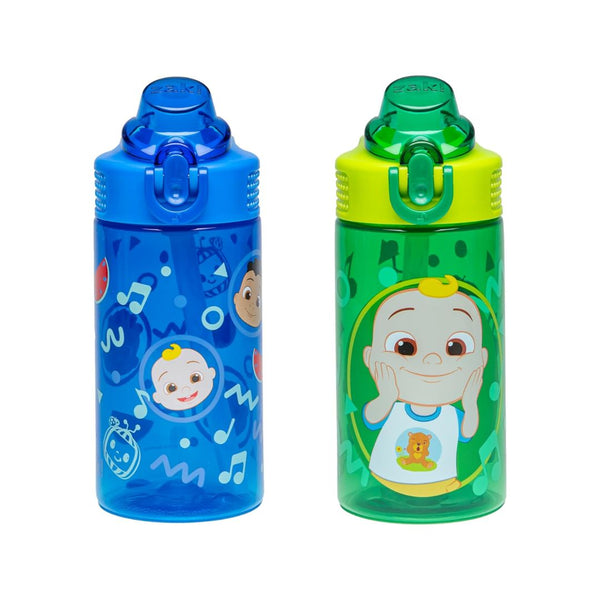2-Pack Zak Designs CoComelon 16oz Durable Plastic Water Bottles