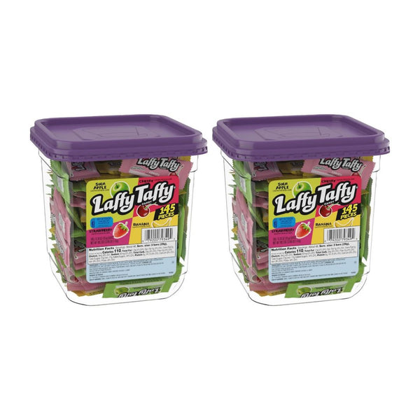 2 Tubs of Laffy Taffy Candy, Assorted Fruit Flavored (290 Total)