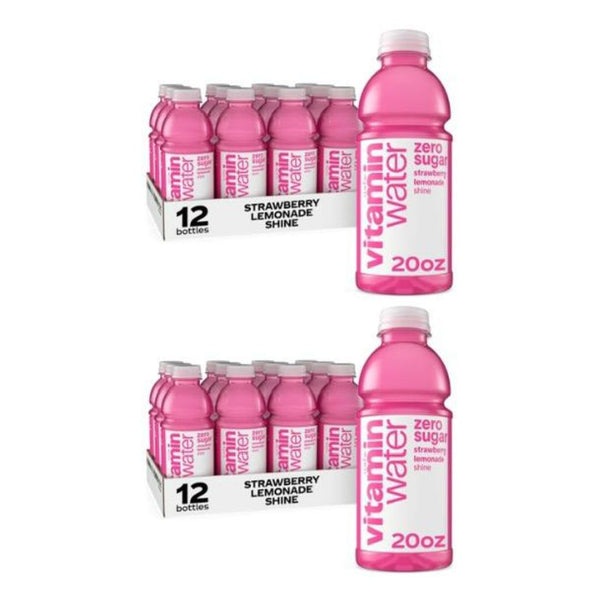 24 Bottles of vitaminwater Shine Strawberry Lemonade Zero Sugar