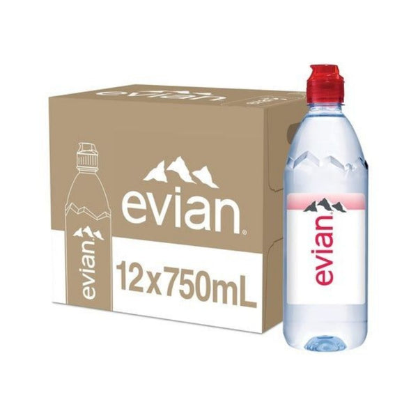 12 Bottles Evian Natural Spring Water
