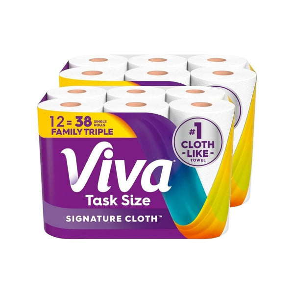 12 Family Triple Rolls Viva Signature Cloth Paper Towels