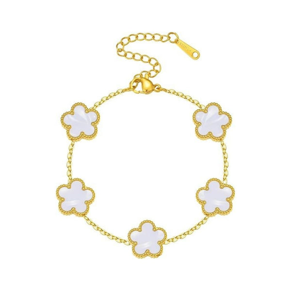 18K Gold Plated Silver Plated Four Leaf Clover Women's Bracelet