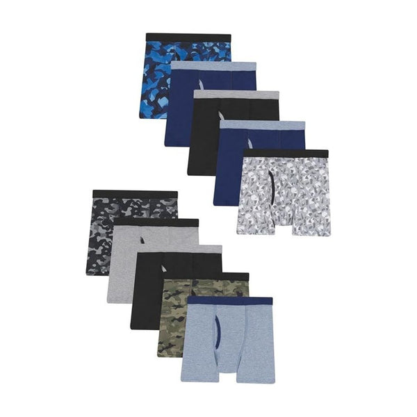 10 Hanes Moisture-Wicking Boys’ Boxer Briefs