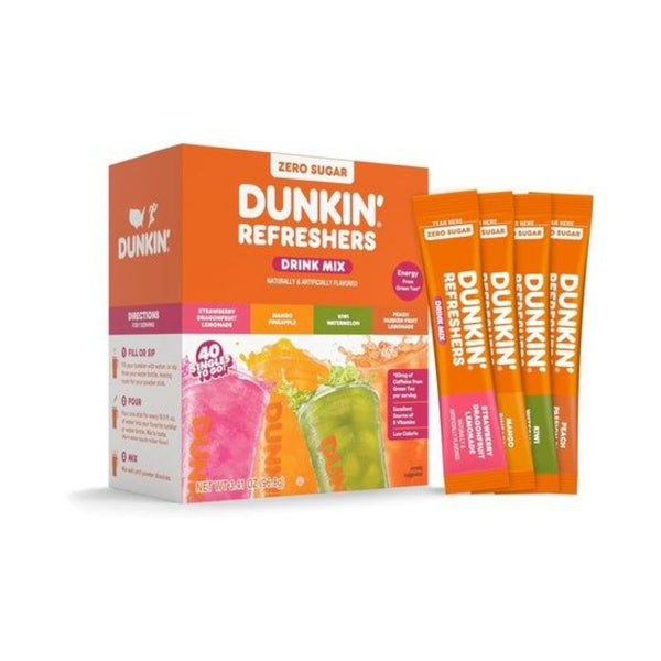 40 Dunkin’ Zero Sugar Refreshers Singles To Go Packs