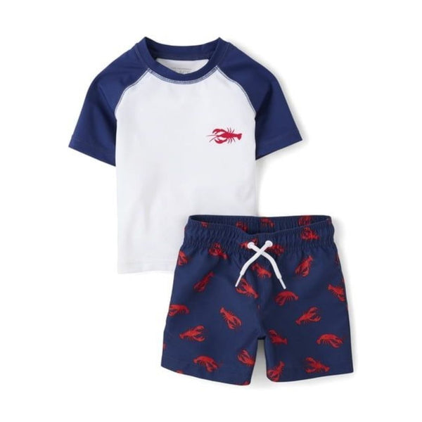 2-Piece The Children's Place Baby Rashguard Swimsuit Set (3 Colors)