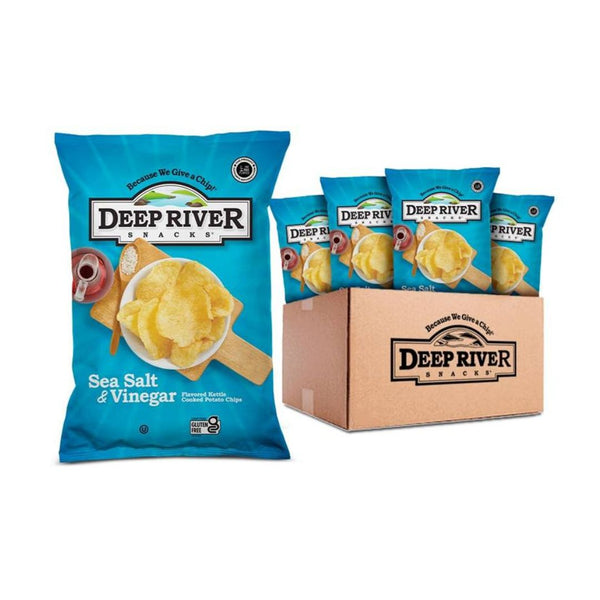 24 Deep River Snacks Sea Salt & Vinegar Kettle Cooked Potato Chips