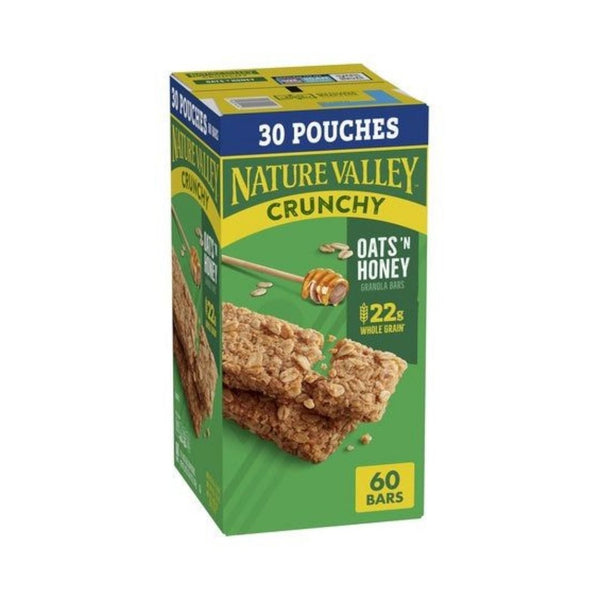 60 Nature Valley Crunchy Oats 'n Honey Granola Bars (OU)