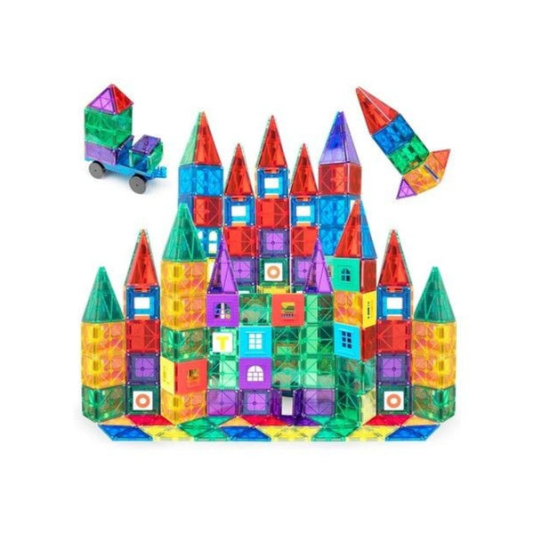 Playmags 100-Piece Magnetic Tiles Building Blocks Set