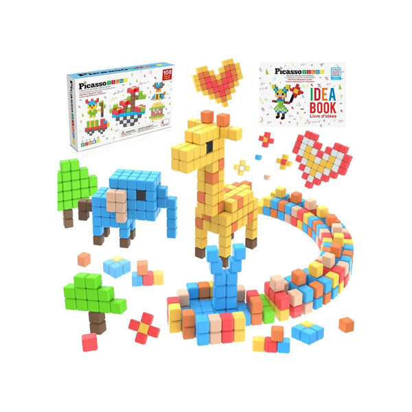 PicassoTiles 108-Piece Magnetic Cubes