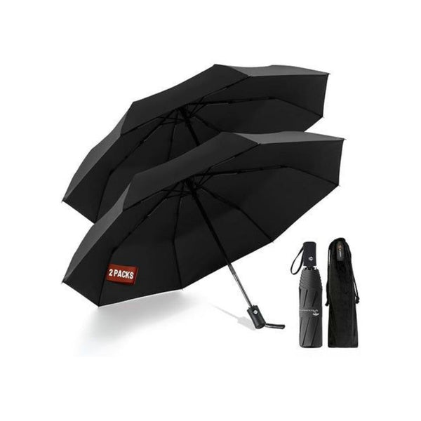 2 Compact Windproof Travel Umbrellas