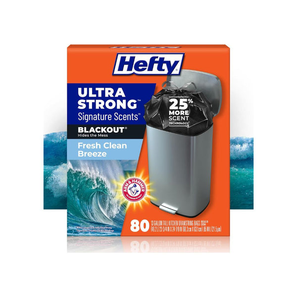 80 Hefty Ultra Strong Signature Scents 13 Gallon Trash Bags