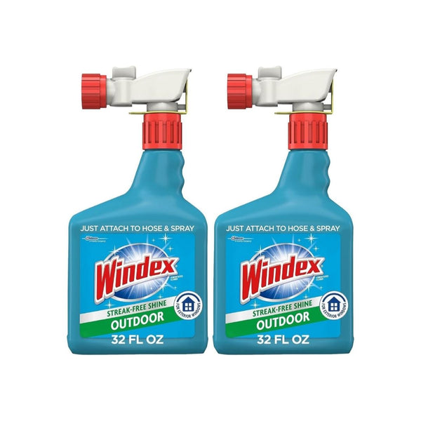 2 Bottles Windex Outdoor Window and Glass Cleaner