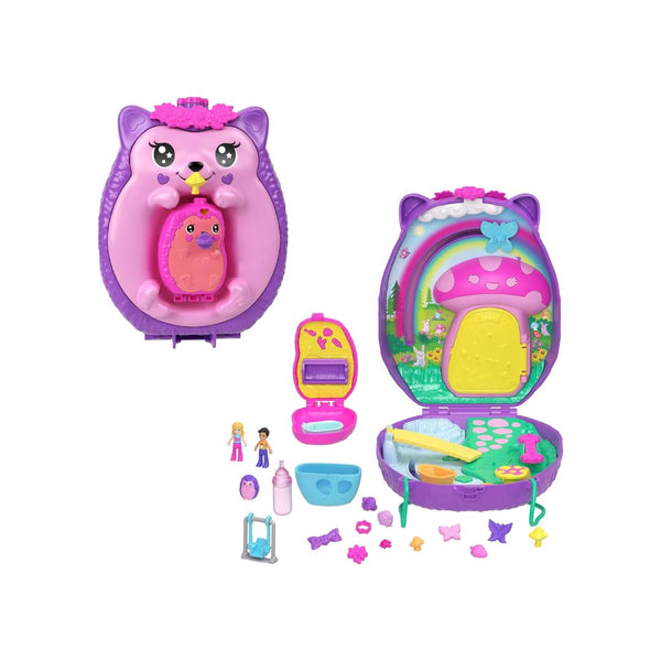 Polly Pocket 2-in-1 Travel Toy with 2 Micro Dolls and 16 Accessories