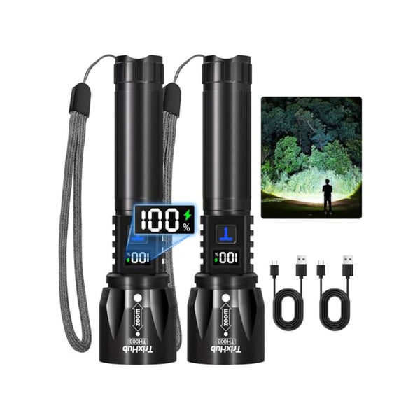 2 Pack Rechargeable LED Flashlights