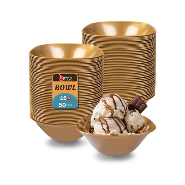 50-Pack Plastic Serving Bowls