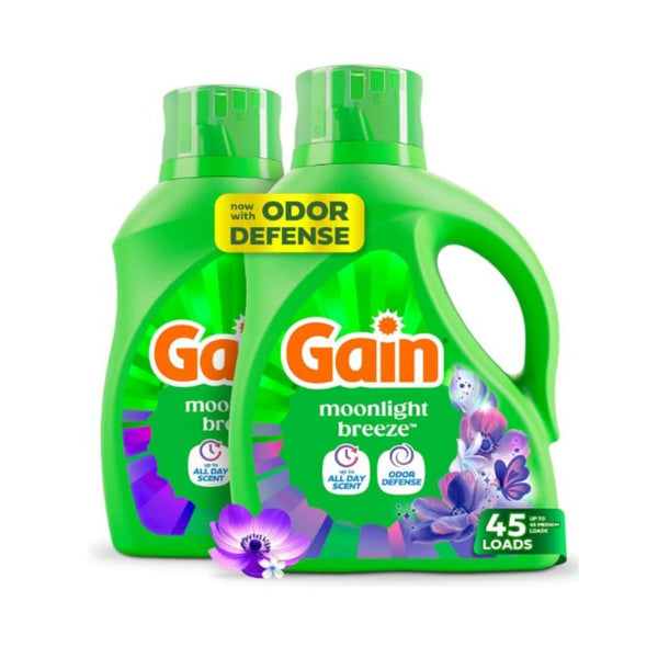 2-Pack 45 Loads Gain Liquid Laundry Detergent