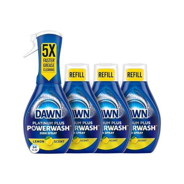 Dawn Platinum Powerwash Dish Spray, 1 Starter Kit + 3 Refills