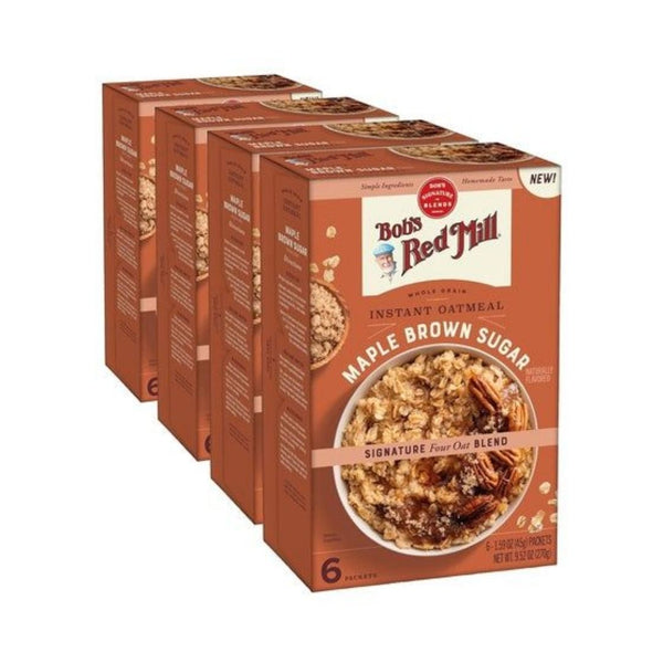 4 Boxes Of Bob’s Red Mill Maple Brown Sugar Whole Grain Instant Oatmeal