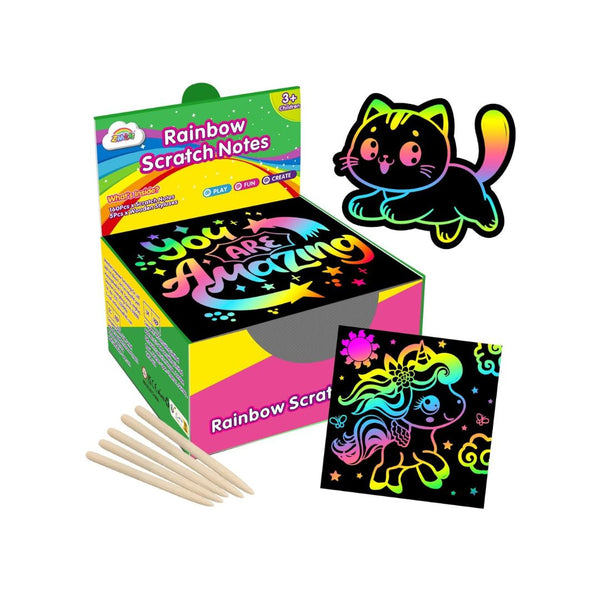 165-Pcs Rainbow Scratch Paper Notes