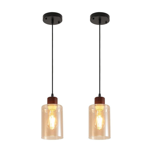 2-Pack Modern Wood Pendant Lighting