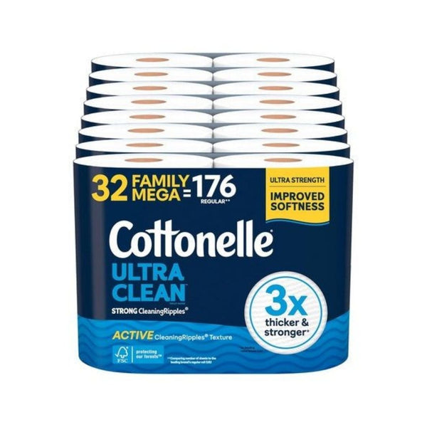 32 Family Mega Rolls (=176 Reg) Cottonelle Toilet Paper